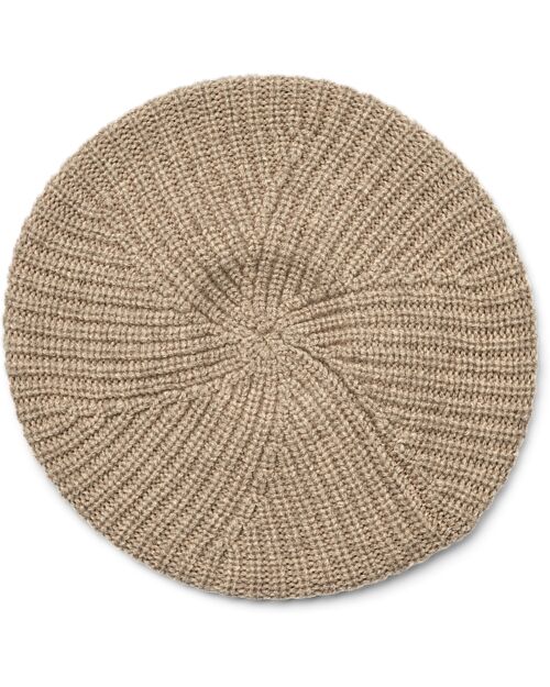 Liewood Borg Beret Hat - Oat Melange - Cotton and Wool Winter Hats