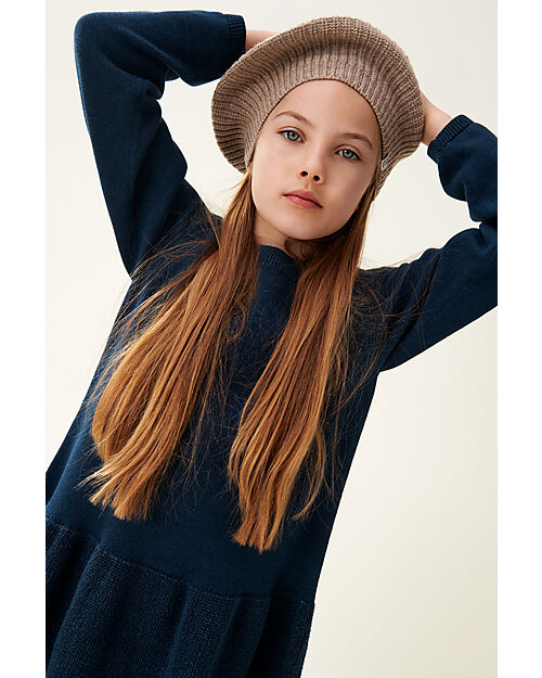 Liewood Borg Beret Hat - Oat Melange - Cotton and Wool Winter Hats