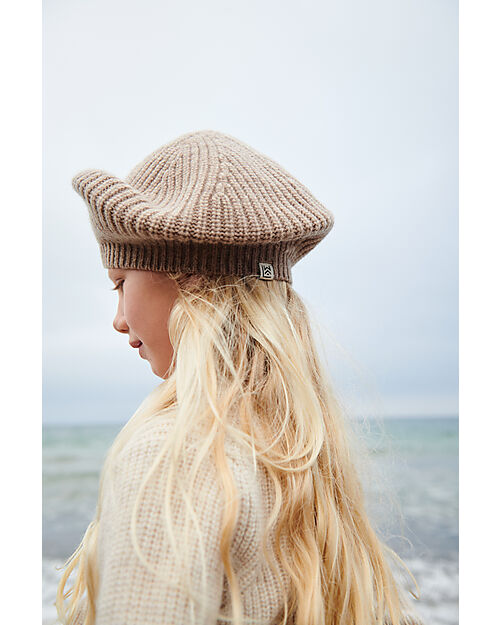 Liewood Borg Beret Hat - Oat Melange - Cotton and Wool Winter Hats
