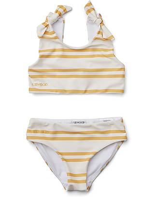 Liewood Bow Bikini Set - Striped - Creme de la Creme & Jojoba - UPF 50+ Bikinis And Tankinis