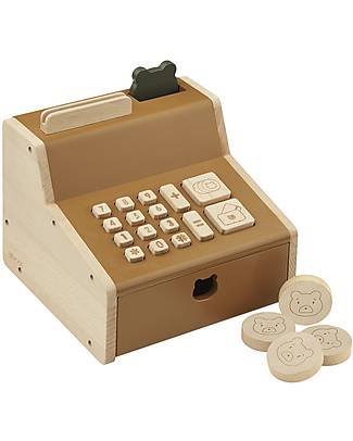 Liewood Buck Cash Register - Golden Caramel Multi Mix - Beech Wood Pretend Play