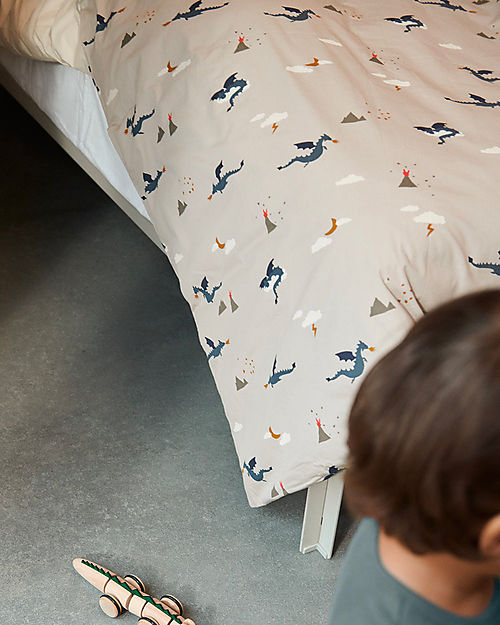 Liewood Carl Adult Bedding - 200 x 140 cm - Little Dragon - Dark Sandy Mix - 100% Organic Cotton Duvet Sets