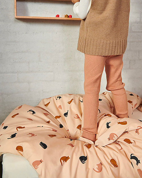 Liewood Carl Adult Bedding - 200 x 140 cm - Miauw - Apple Blossom Mix - 100% Organic Cotton Duvet Sets