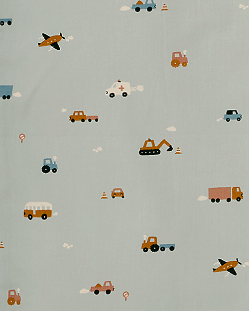 Liewood Carl Adult Bedding - 200 x 140 cm - Vehicles/Dove Blue Mix - 100% Organic Cotton Duvet Sets