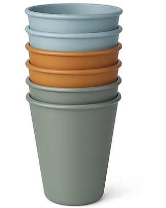 Liewood Carter 6 Cups Set - Blue Multi Mix Kitchen accessories