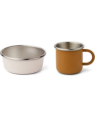 Liewood Chandler set - Golden caramel and Sandy mix Meal Sets