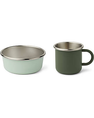 Liewood Chandler set - Hunter Green and Dusty Mint mix Meal Sets