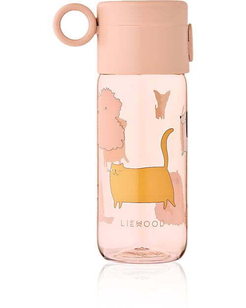 Liewood Clemence Tritan Bottle 350 ml - Cats and Dogs - Sandy Non-Thermal Water Bottles