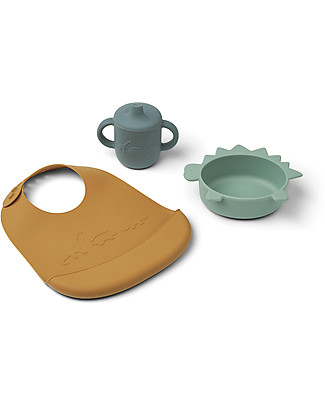 Liewood Connor Baby Dining Set - Dino - Peppermint Multi Mix Meal Sets