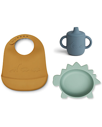 Liewood Connor Baby Dining Set - Dino - Peppermint Multi Mix Meal Sets