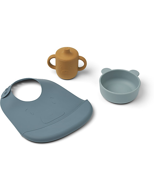 Liewood Connor Baby Dining Set - Mr Bear - Blue Multi Mix Meal Sets