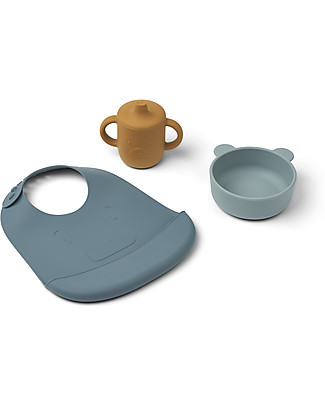 Liewood Connor Baby Dining Set - Mr Bear - Blue Multi Mix Meal Sets