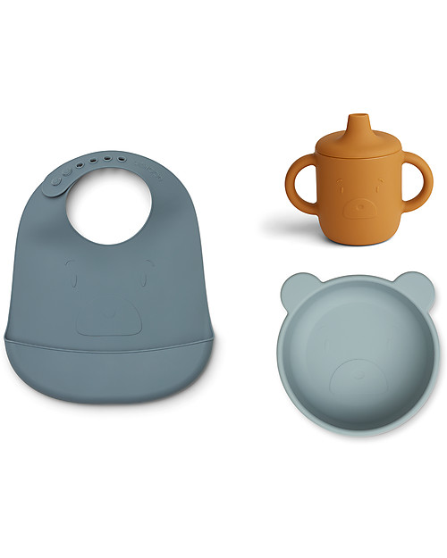 Liewood Connor Baby Dining Set - Mr Bear - Blue Multi Mix Meal Sets