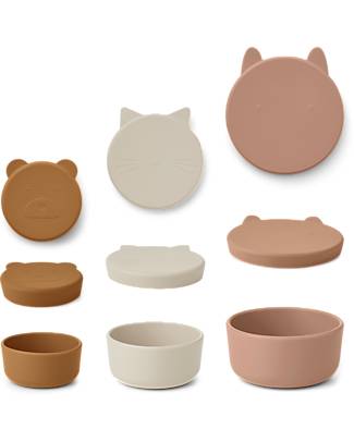 Liewood Corgan Snack Box 3 pack - Rose Multi Mix - 100% Silicone Snack Boxes