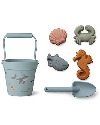 Liewood Dante Beach Set Sea Creature - Bucket+Shovel+Moulds Beach Toys