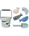 Liewood Dante Beach Set - Whales - Light Blue - Bucket+Shovel+Moduls Beach Toys