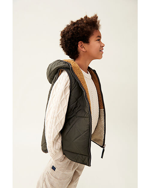 Liewood Diana Reversible Vest - Army Brown Mix - Recycled Material Jackets