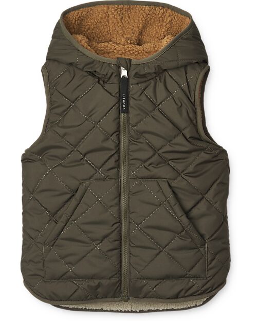Liewood Diana Reversible Vest - Army Brown Mix - Recycled Material Jackets