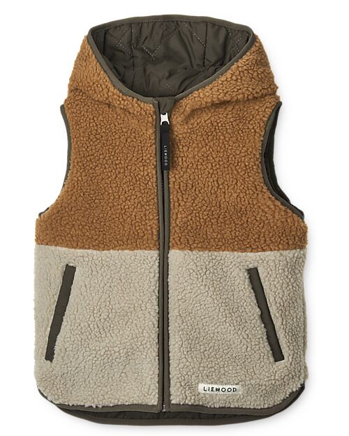 Liewood Diana Reversible Vest - Army Brown Mix - Recycled Material Jackets