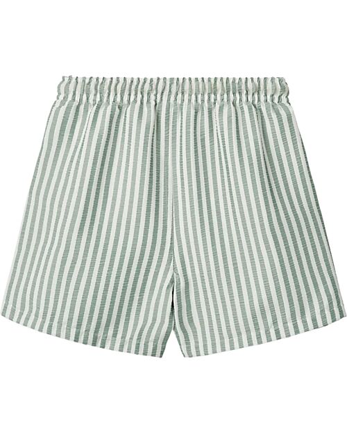 Liewood Duke Board Shorts - Peppermint and Crisp White Swimming Trunks