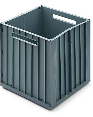 Liewood Elijah Storage Box with Lid - Whale Blue - 31.5x30.5x32 cm Storage organisers