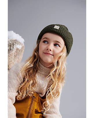 Liewood Emilio Beanie Hat - Army Brown - 100% Recycled Wool Winter Hats