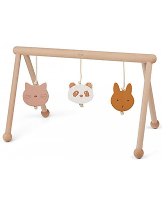 Liewood Ernie Play Gym with Accessories - Dark Rose Multi Mix - Beech Wood Newborn Toys_