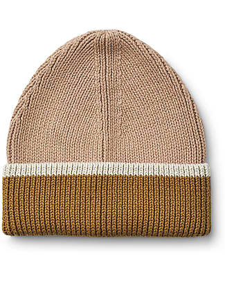Liewood Ezra Beanie - Dark Rose/Sandy/Caramel - 100% Organic Cotton – Resistant and Breathable Winter Hats