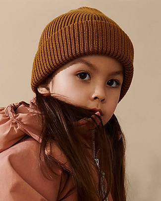 Liewood Ezra Beanie - Golden Caramel - 100% Organic Cotton – Resistant and Breathable Winter Hats