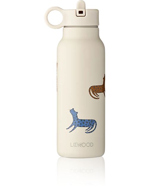 Liewood Falk Steel Thermal Bottle - 350 ml - Leopard Multi Mix - Sandy Thermos Bottles
