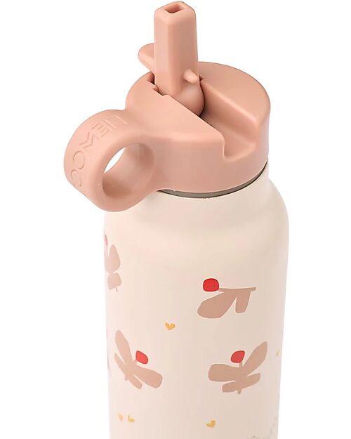 Liewood Falk Water Bottle - 350 ml - Butterfly - Apple Blossom Thermos Bottles