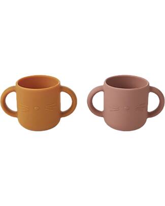 Liewood Gene Cup 2 Pack - Cat - Dark Rose Cups