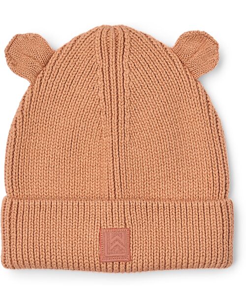 Liewood Gina Beanie with Teddy Ears in Cotton - Tuscany Rose Winter Hats