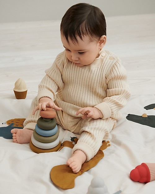 Liewood Glenn Activity Blanket - Friendship Sandy Mix - Great for Developing Motor Sences and Curiosity! Padded Playmats