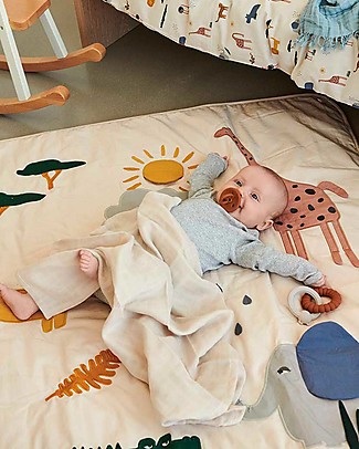 Liewood Glenn Activity Blanket - Safari Sandy mix - Great for Developing Motor Sences and Curiosity! Playmats