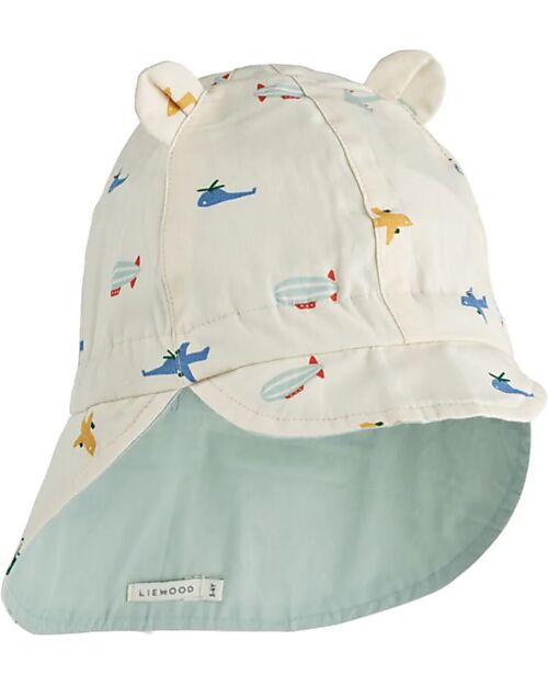 Liewood Gorm Sun Hat - Reversible - Aviator/Ecru - 100% Organic Cotton Sunhats