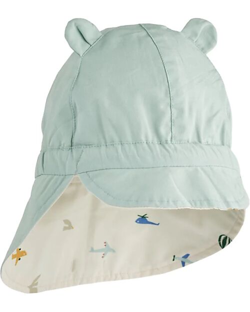 Liewood Gorm Sun Hat - Reversible - Aviator/Ecru - 100% Organic Cotton Sunhats