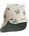 Liewood Gorm Sun Hat - Reversible - Sand/Green - 100% Organic Cotton Sunhats