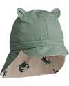 Liewood Gorm Sun Hat - Reversible - Sand/Green - 100% Organic Cotton Sunhats