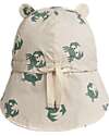 Liewood Gorm Sun Hat - Reversible - Sand/Green - 100% Organic Cotton Sunhats