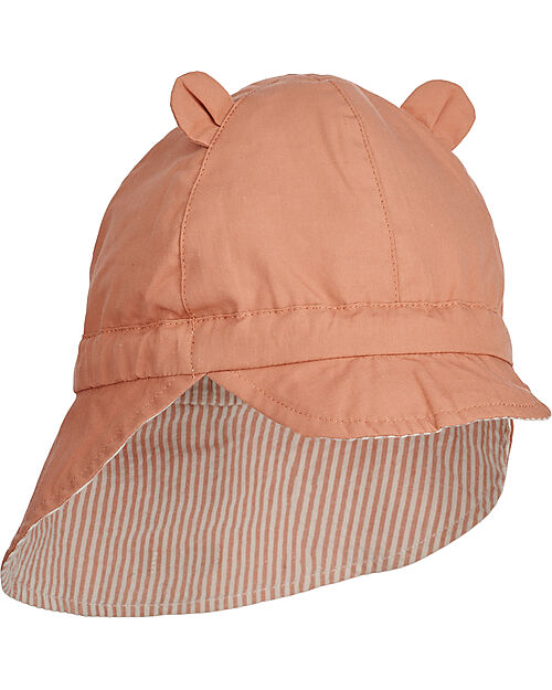 Liewood Gorm Sun Hat - Stripe/Tuscany Rose and Sandy - 100% Organic Cotton Sunhats