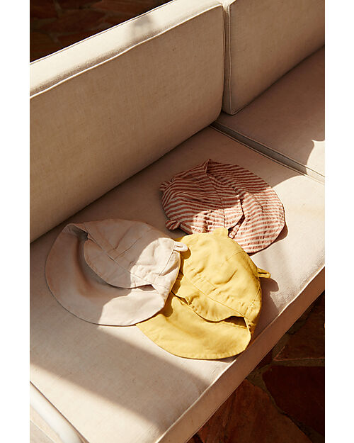 Liewood Gorm Sun Hat - Stripe/Tuscany Rose and Sandy - 100% Organic Cotton Sunhats