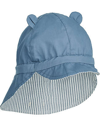 Liewood Gorm Sun Hat - Stripes Blue Wave/Creme de la Creme - 100% Organic Cotton Sunhats