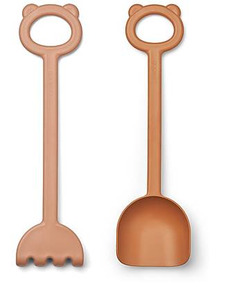 Liewood Hilda Shovel & Rake Set - Almond & Tuscany Rose Beach Toys