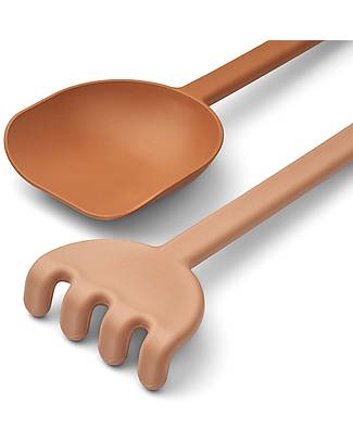 Liewood Hilda Shovel & Rake Set - Almond & Tuscany Rose Beach Toys