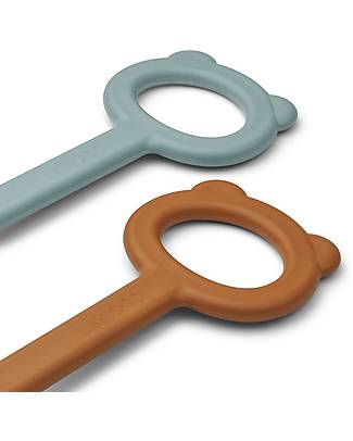 Liewood Hilda Shovel & Rake Set - Mustard & Sea Blue Beach Toys