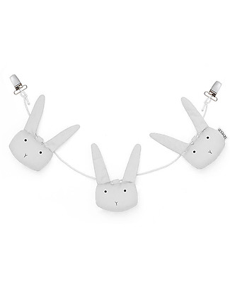 Liewood Holger Pram Chain, Rabbit - 100% Organic Cotton Stroller Accessories