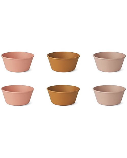 Liewood Irene 6 Bowls Set - Rose Multi Mix - Set 6 Pieces - 100% Biodegradable! Bowls & Plates