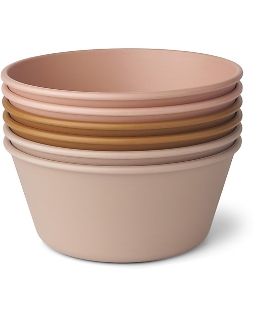 Liewood Irene 6 Bowls Set - Rose Multi Mix - Set 6 Pieces - 100% Biodegradable! Bowls & Plates