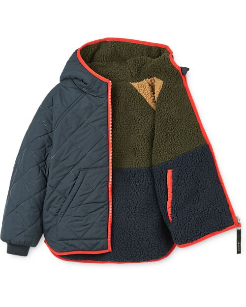 Liewood Jackson Reversible Jacket - Army Brown Mix - 100% Recycled Material Down Jacket